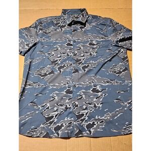 Perry Ellis Shirt Short Sleeve Button Up Modern Camouflage Casual‎ Mens Large